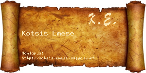 Kotsis Emese névjegykártya